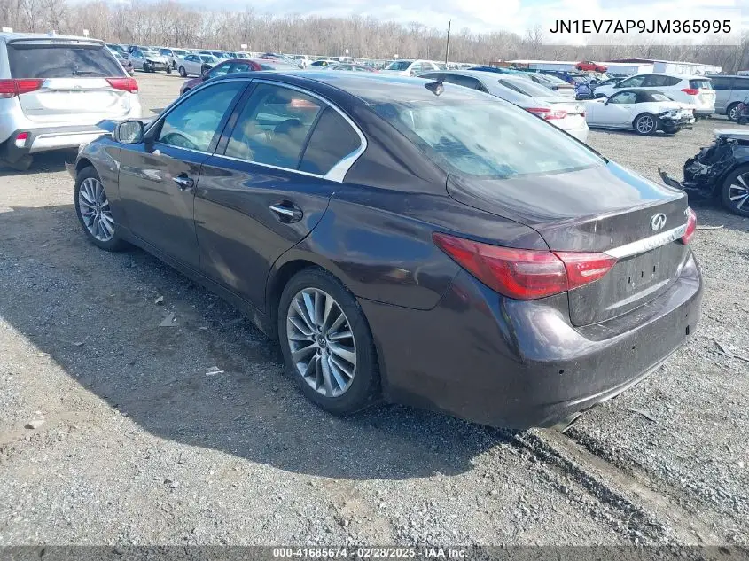 2018 Infiniti Q50 3.0T Luxe VIN: JN1EV7AP9JM365995 Lot: 41685674
