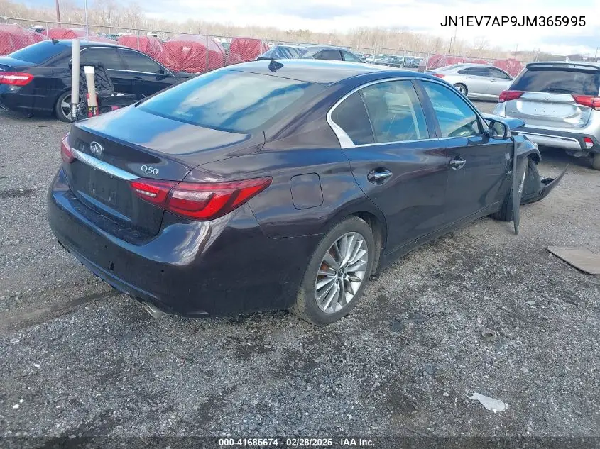 2018 Infiniti Q50 3.0T Luxe VIN: JN1EV7AP9JM365995 Lot: 41685674