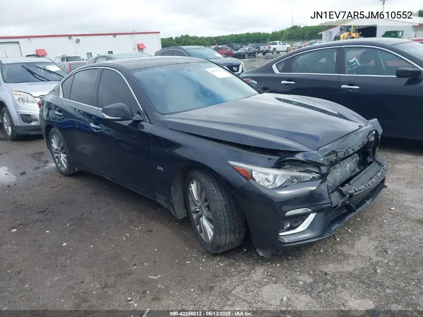 2018 Infiniti Q50 3.0T Luxe VIN: JN1EV7AR5JM610552 Lot: 42256012