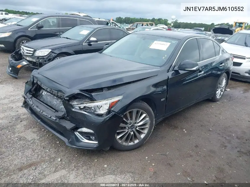 2018 Infiniti Q50 3.0T Luxe VIN: JN1EV7AR5JM610552 Lot: 42256012