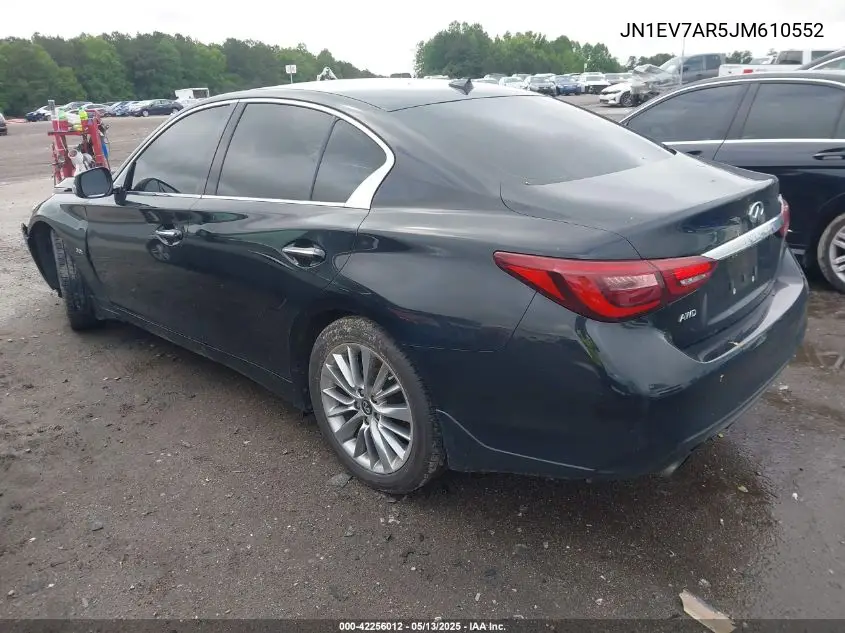2018 Infiniti Q50 3.0T Luxe VIN: JN1EV7AR5JM610552 Lot: 42256012