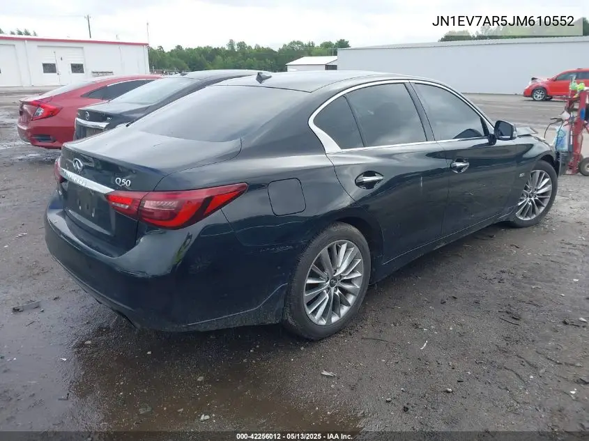 2018 Infiniti Q50 3.0T Luxe VIN: JN1EV7AR5JM610552 Lot: 42256012