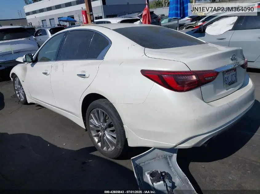 2018 Infiniti Q50 3.0T Luxe VIN: JN1EV7AP2JM364090 Lot: 42605843