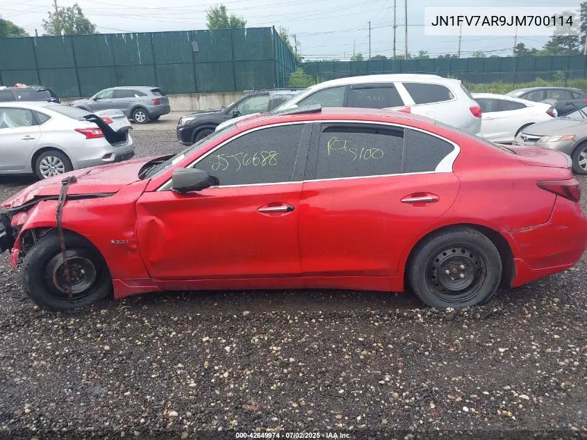 2018 Infiniti Q50 3.0T Red Sport 400 VIN: JN1FV7AR9JM700114 Lot: 42649974