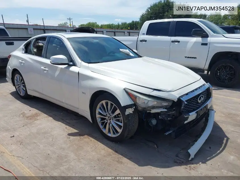 2018 Infiniti Q50 3.0T Luxe VIN: JN1EV7AP0JM354528 Lot: 42806877