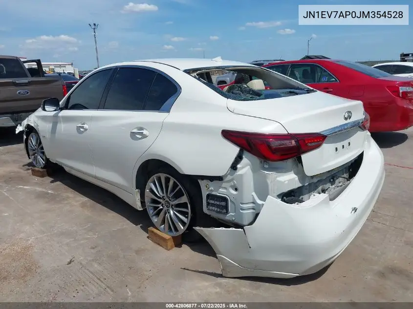 2018 Infiniti Q50 3.0T Luxe VIN: JN1EV7AP0JM354528 Lot: 42806877