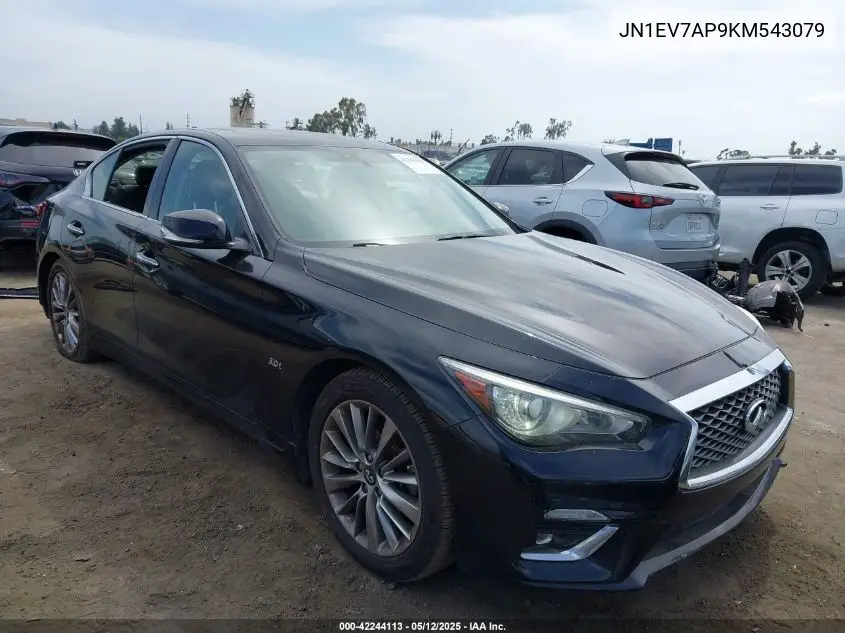 2019 Infiniti Q50 3.0T Luxe VIN: JN1EV7AP9KM543079 Lot: 42244113