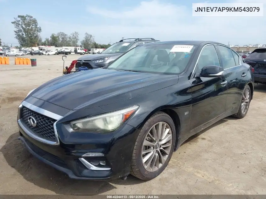 2019 Infiniti Q50 3.0T Luxe VIN: JN1EV7AP9KM543079 Lot: 42244113
