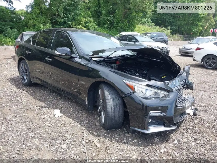 2019 Infiniti Q50 3.0T Red Sport 400 VIN: JN1FV7AR8KM801226 Lot: 42622633