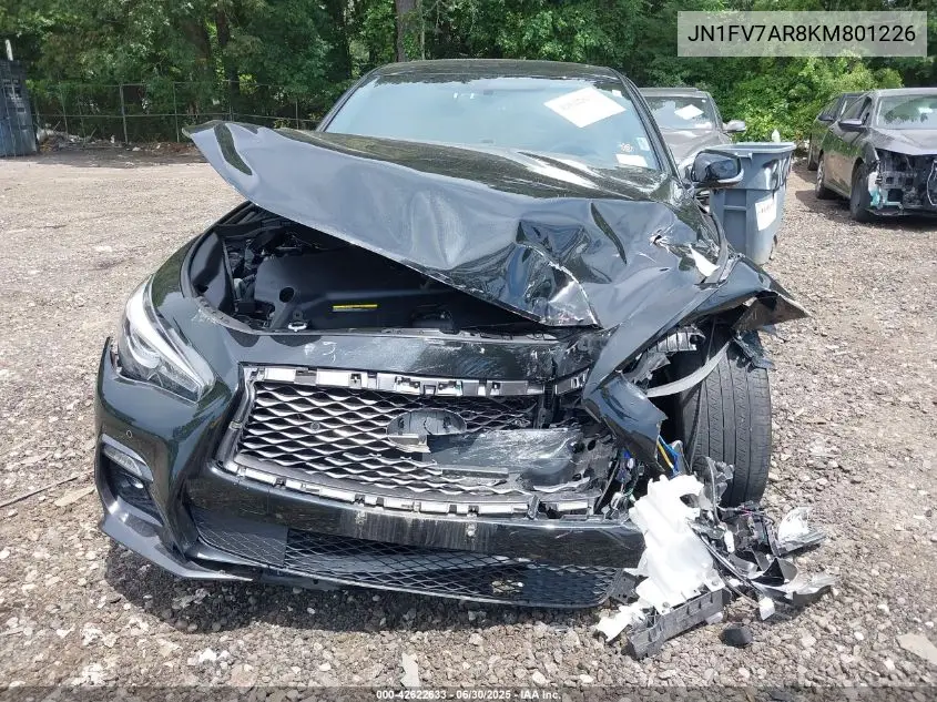 2019 Infiniti Q50 3.0T Red Sport 400 VIN: JN1FV7AR8KM801226 Lot: 42622633
