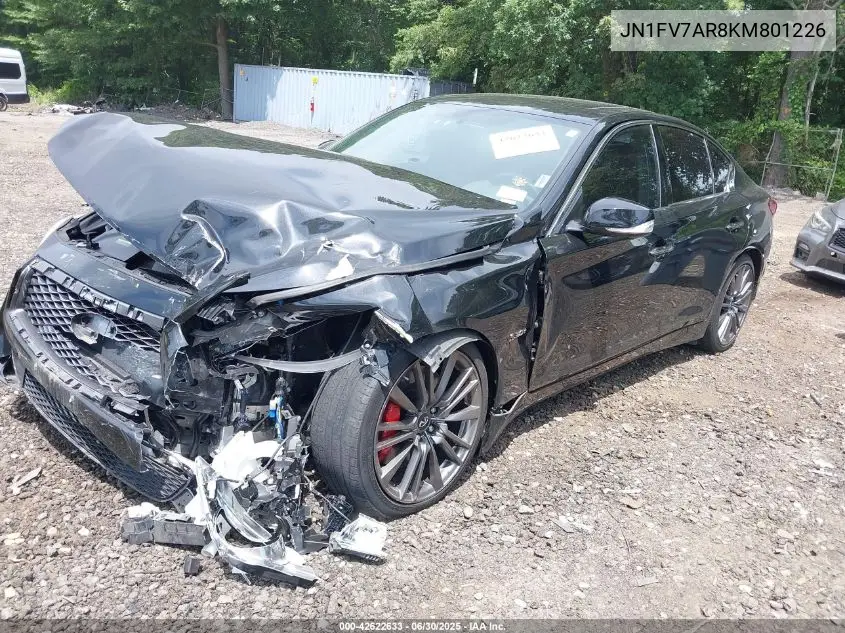 2019 Infiniti Q50 3.0T Red Sport 400 VIN: JN1FV7AR8KM801226 Lot: 42622633
