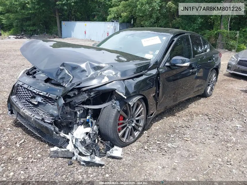 2019 Infiniti Q50 3.0T Red Sport 400 VIN: JN1FV7AR8KM801226 Lot: 42622633