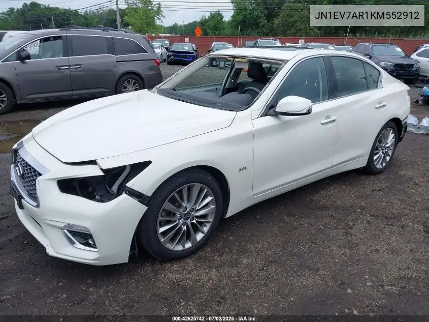 2019 Infiniti Q50 3.0T Luxe VIN: JN1EV7AR1KM552912 Lot: 42625742