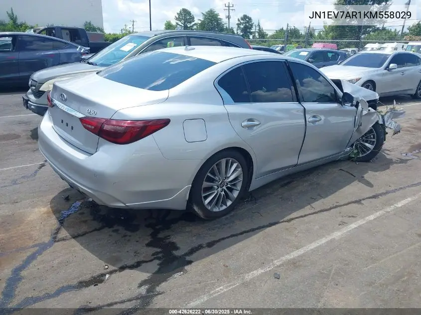 2019 Infiniti Q50 3.0T Luxe VIN: JN1EV7AR1KM558029 Lot: 42626222