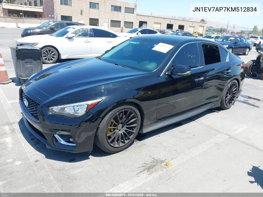 2019 Infiniti Q50 3.0T Luxe VIN: JN1EV7AP7KM512834 Lot: 42643673