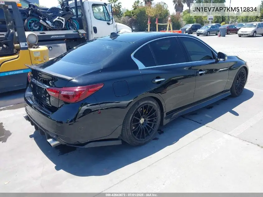 2019 Infiniti Q50 3.0T Luxe VIN: JN1EV7AP7KM512834 Lot: 42643673