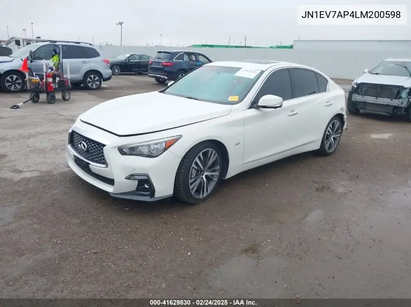 2020 Infiniti Q50 Sport VIN: JN1EV7AP4LM200598 Lot: 41629830