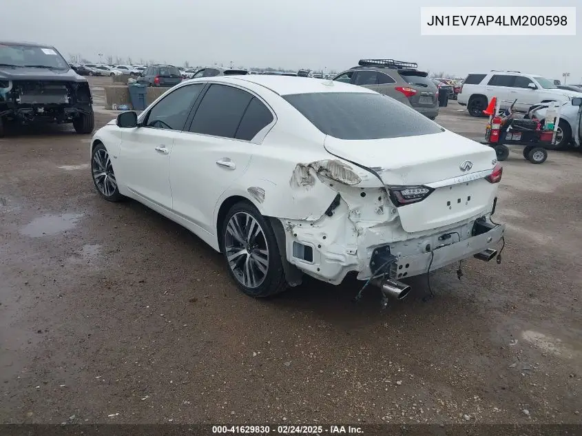 2020 Infiniti Q50 Sport VIN: JN1EV7AP4LM200598 Lot: 41629830
