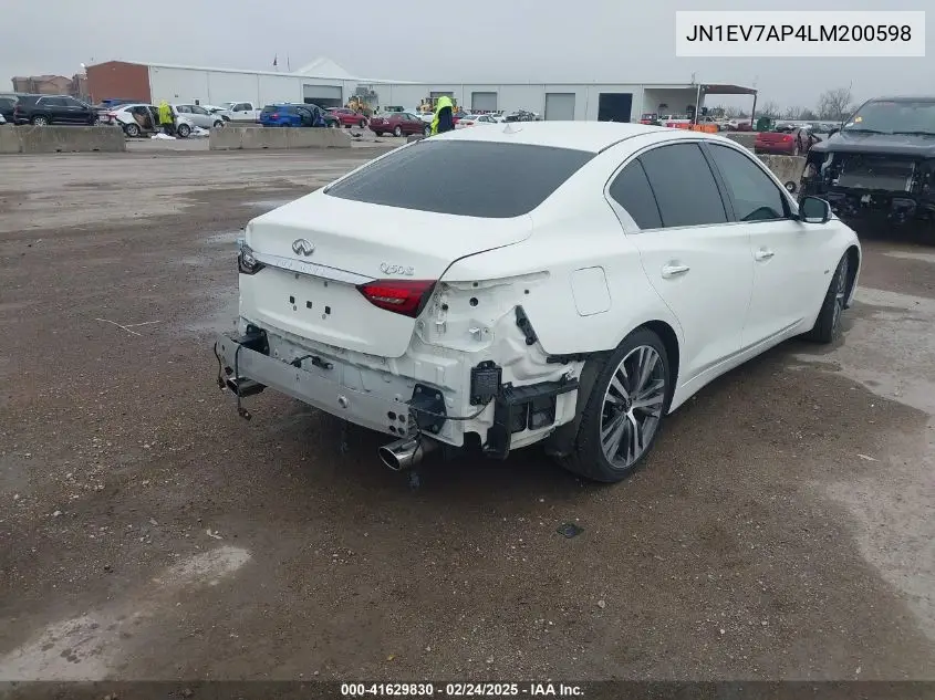 2020 Infiniti Q50 Sport VIN: JN1EV7AP4LM200598 Lot: 41629830