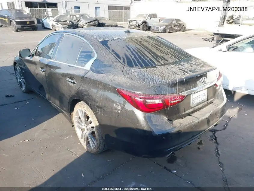 2020 Infiniti Q50 Sport VIN: JN1EV7AP4LM200388 Lot: 42595654
