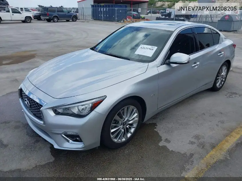 2020 Infiniti Q50 Luxe VIN: JN1EV7APXLM208205 Lot: 42631968