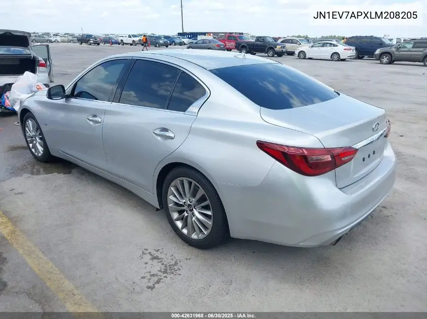 2020 Infiniti Q50 Luxe VIN: JN1EV7APXLM208205 Lot: 42631968