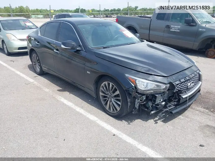 2020 Infiniti Q50 Luxe Awd VIN: JN1EV7AR9LM251533 Lot: 42634742