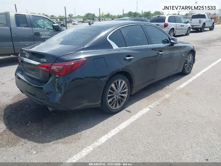 2020 Infiniti Q50 Luxe Awd VIN: JN1EV7AR9LM251533 Lot: 42634742