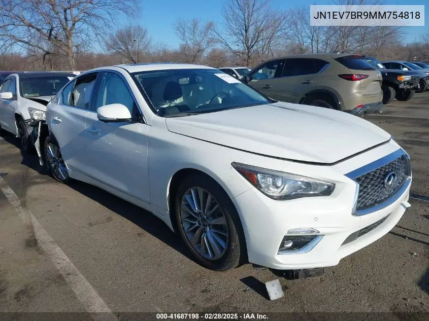 2021 Infiniti Q50 Luxe Awd VIN: JN1EV7BR9MM754818 Lot: 41687198