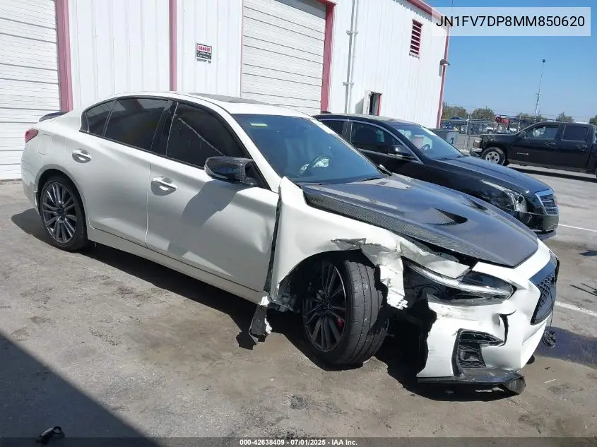 2021 Infiniti Q50 Red Sport 400 VIN: JN1FV7DP8MM850620 Lot: 42638409