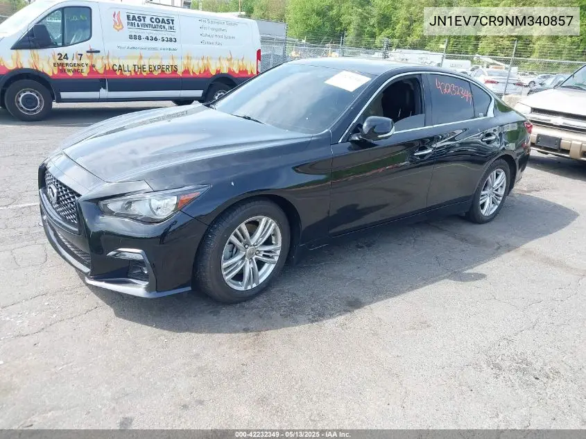 2022 Infiniti Q50 Sensory Awd VIN: JN1EV7CR9NM340857 Lot: 42232349