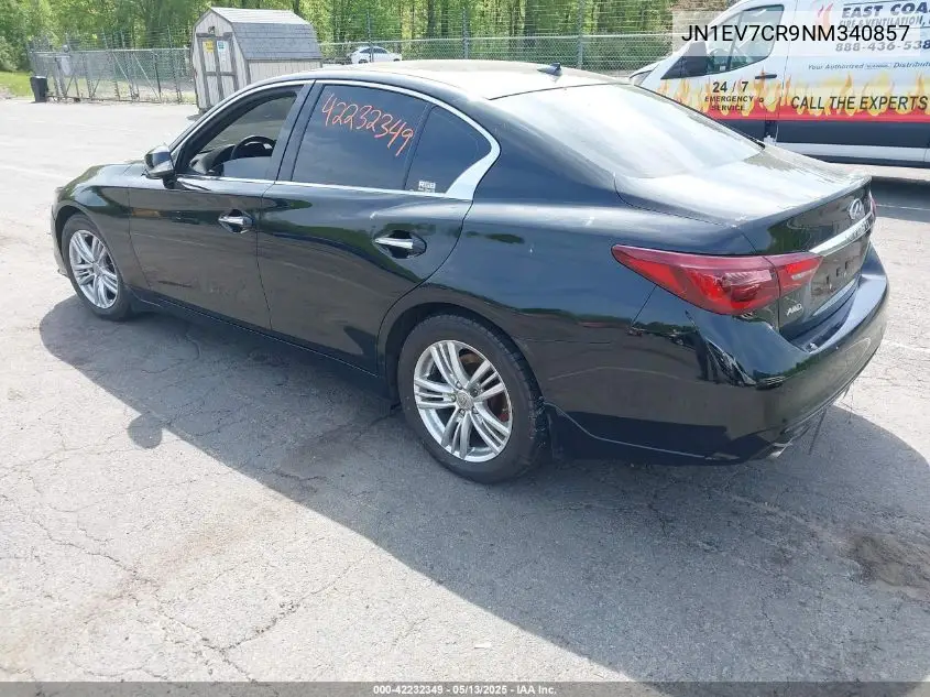 2022 Infiniti Q50 Sensory Awd VIN: JN1EV7CR9NM340857 Lot: 42232349