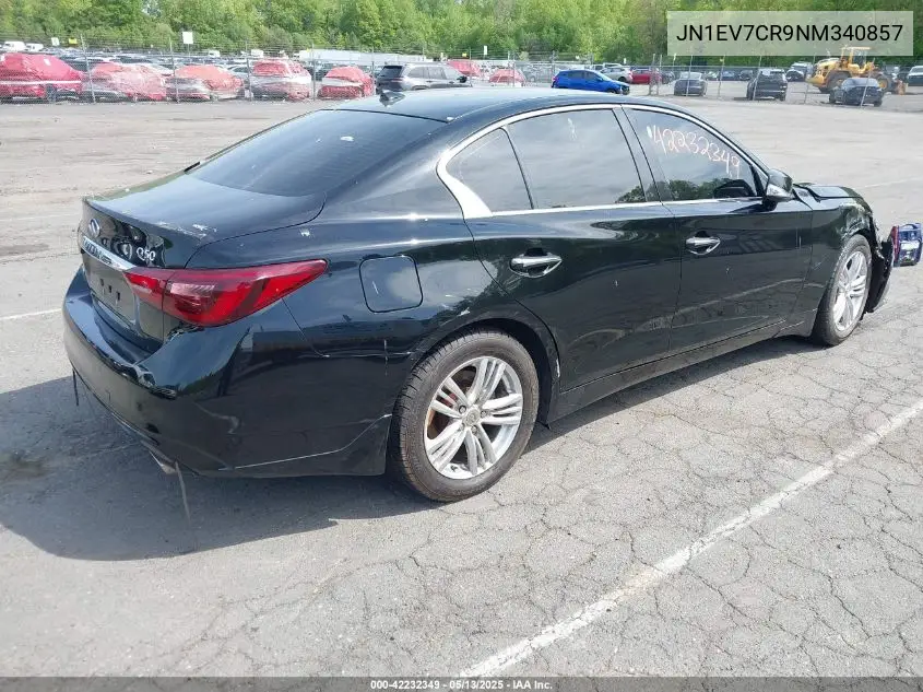 2022 Infiniti Q50 Sensory Awd VIN: JN1EV7CR9NM340857 Lot: 42232349