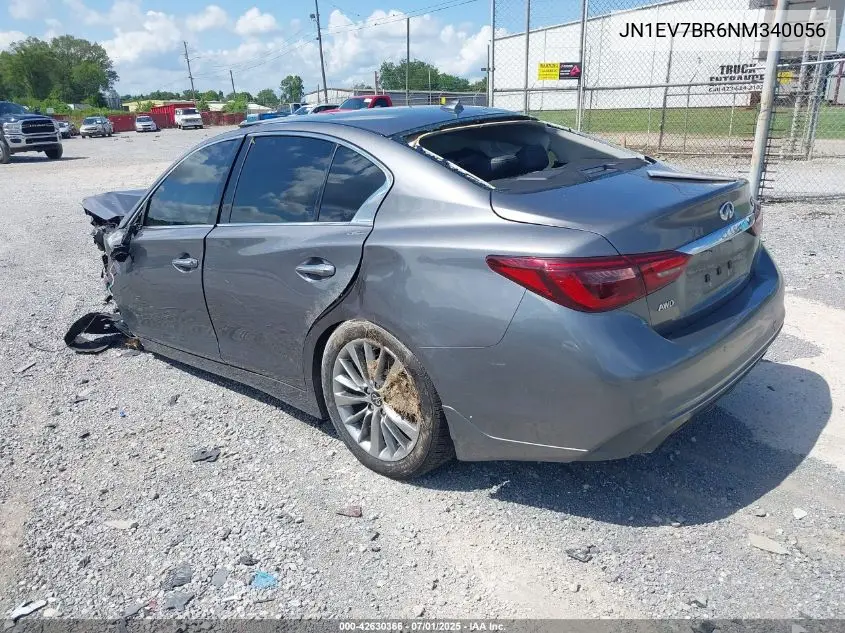 2022 Infiniti Q50 Luxe Awd VIN: JN1EV7BR6NM340056 Lot: 42630366