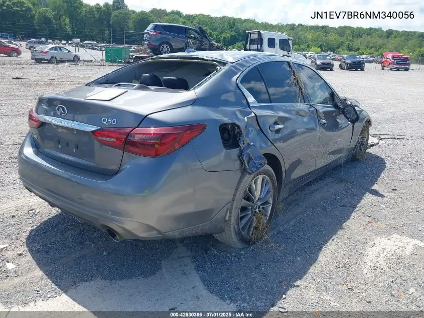 2022 Infiniti Q50 Luxe Awd VIN: JN1EV7BR6NM340056 Lot: 42630366