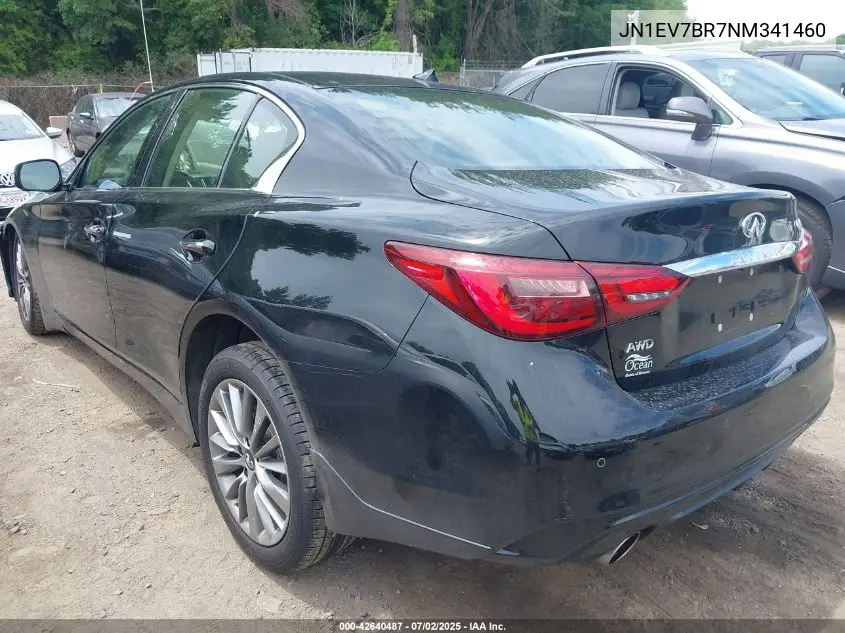 2022 Infiniti Q50 Luxe Awd VIN: JN1EV7BR7NM341460 Lot: 42640487