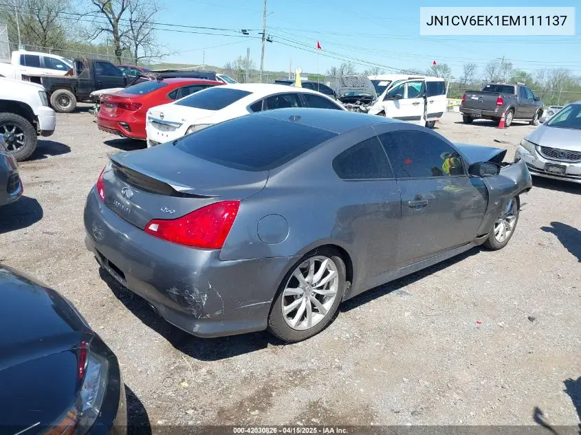 2014 Infiniti Q60 Journey VIN: JN1CV6EK1EM111137 Lot: 42030826