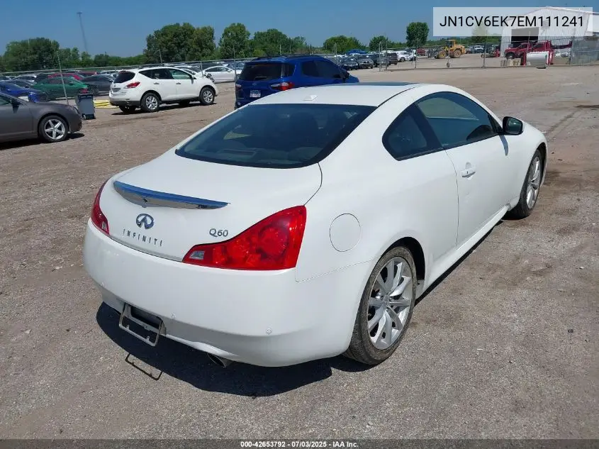 2014 Infiniti Q60 Journey VIN: JN1CV6EK7EM111241 Lot: 42653792