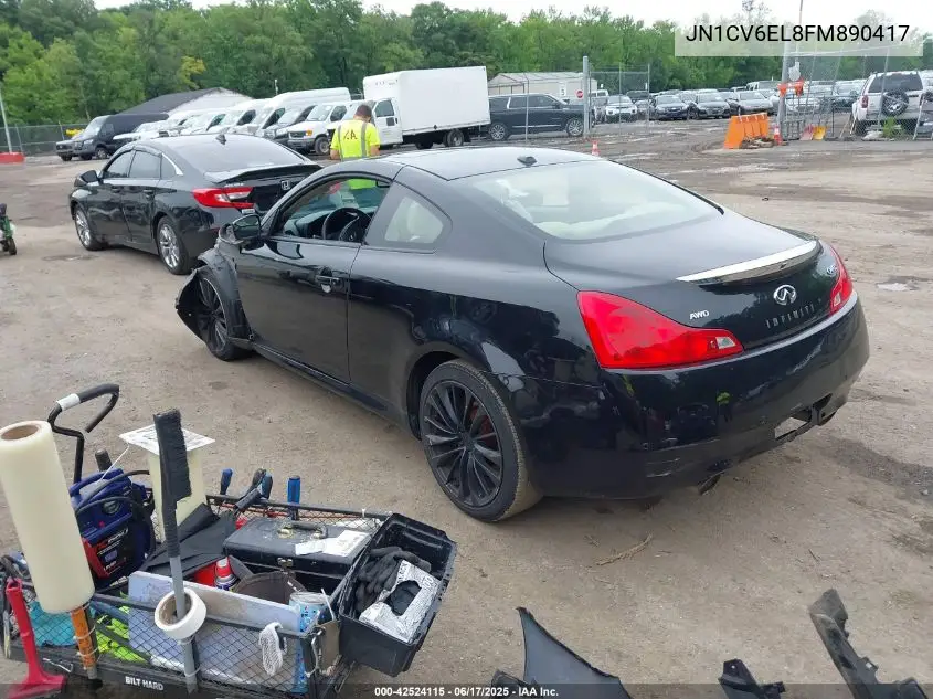 2015 Infiniti Q60 VIN: JN1CV6EL8FM890417 Lot: 42524115