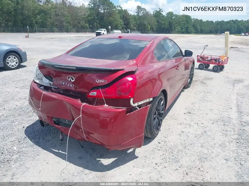 2015 Infiniti Q60 S Limited VIN: JN1CV6EKXFM870323 Lot: 42603491