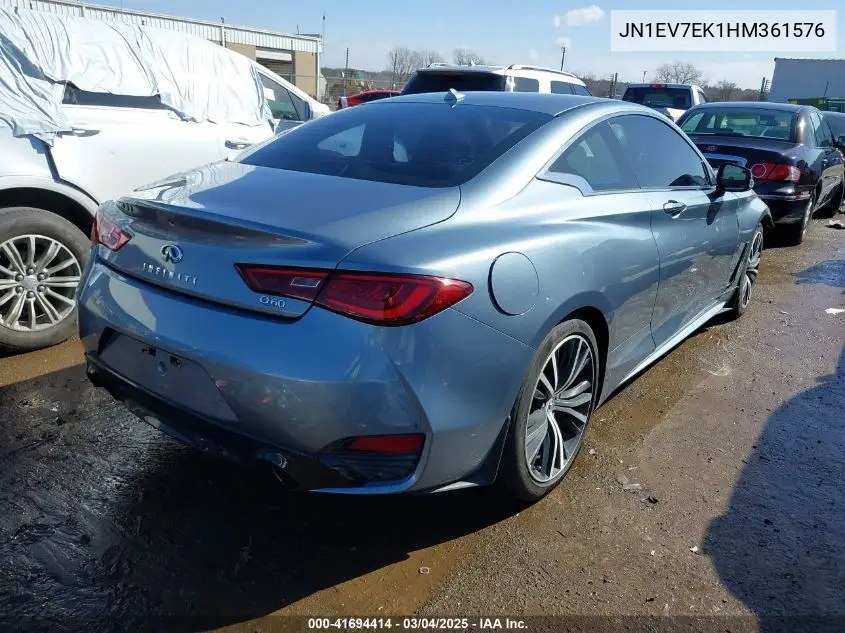 2017 Infiniti Q60 3.0T Premium VIN: JN1EV7EK1HM361576 Lot: 41694414