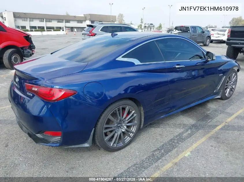 2017 Infiniti Q60 3.0T Red Sport 400 VIN: JN1FV7EK1HM610978 Lot: 41904287