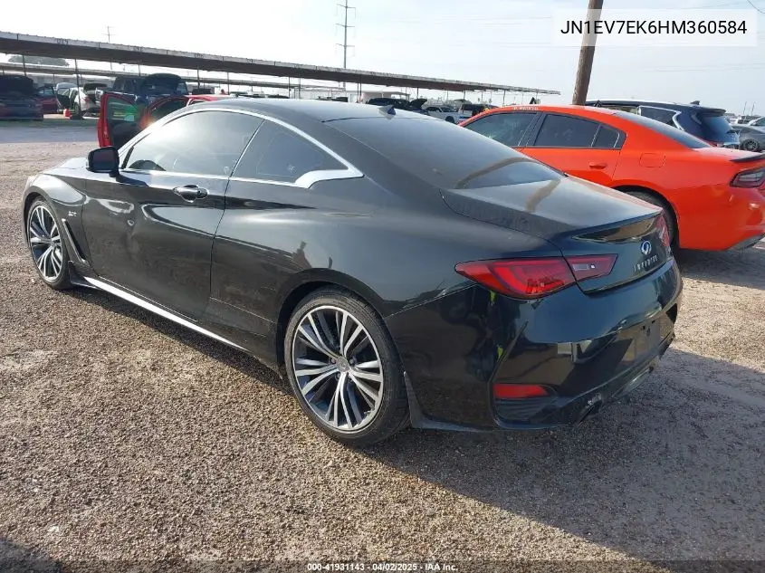 2017 Infiniti Q60 3.0T Premium VIN: JN1EV7EK6HM360584 Lot: 41931143