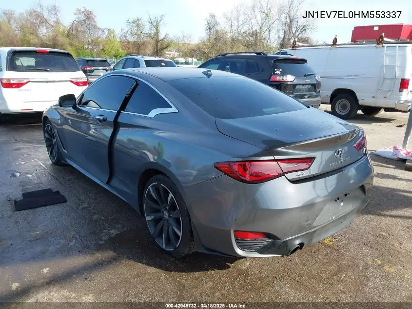 2017 Infiniti Q60 3.0T Premium VIN: JN1EV7EL0HM553337 Lot: 42045732