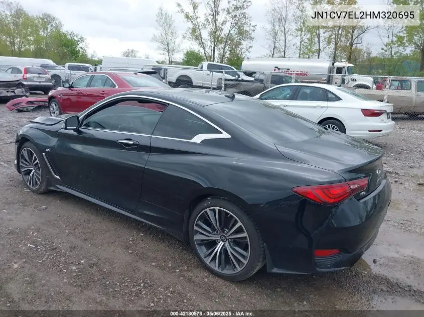 2017 Infiniti Q60 2.0T Premium VIN: JN1CV7EL2HM320695 Lot: 42180578