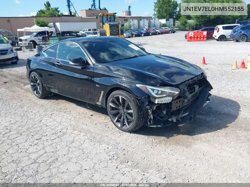 2017 Infiniti Q60 3.0T Premium VIN: JN1EV7EL0HM552155 Lot: 42456351