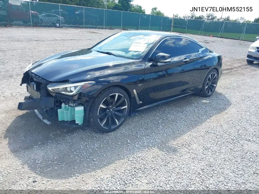 2017 Infiniti Q60 3.0T Premium VIN: JN1EV7EL0HM552155 Lot: 42456351