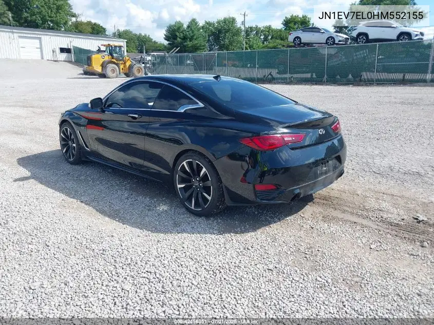 2017 Infiniti Q60 3.0T Premium VIN: JN1EV7EL0HM552155 Lot: 42456351