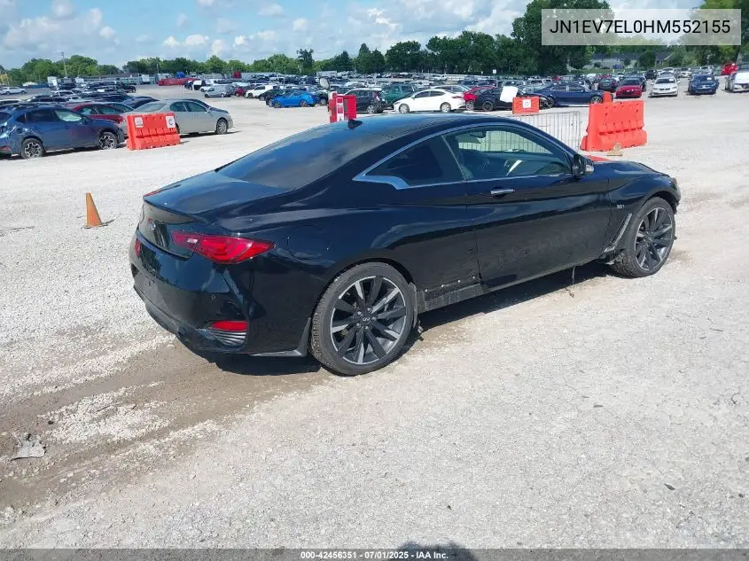 2017 Infiniti Q60 3.0T Premium VIN: JN1EV7EL0HM552155 Lot: 42456351