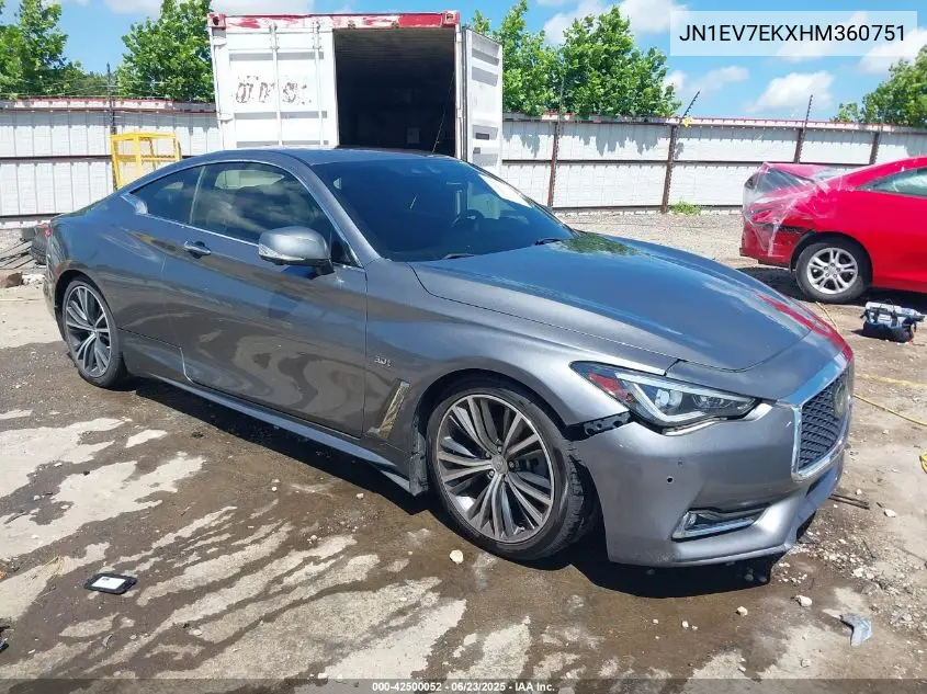 2017 Infiniti Q60 3.0T Premium VIN: JN1EV7EKXHM360751 Lot: 42500052